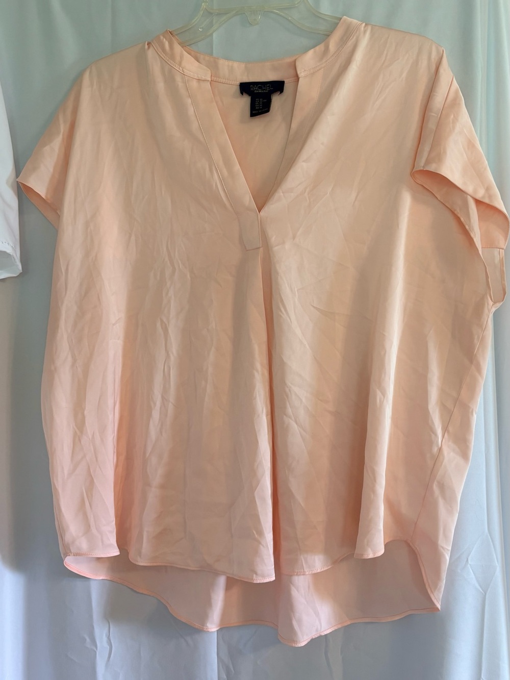 RACHEL Rachel Roy Peach Split V-Neck Short Sleeve Blouse size XL